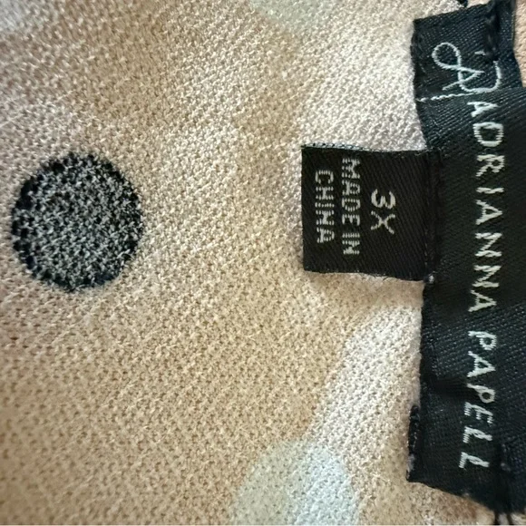 Adrianna Papell Peach Polka Dot Short Sleeve Top - Picture 3 of 3